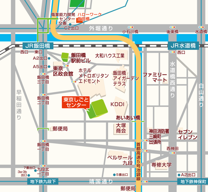 東京しごとセンターの地図